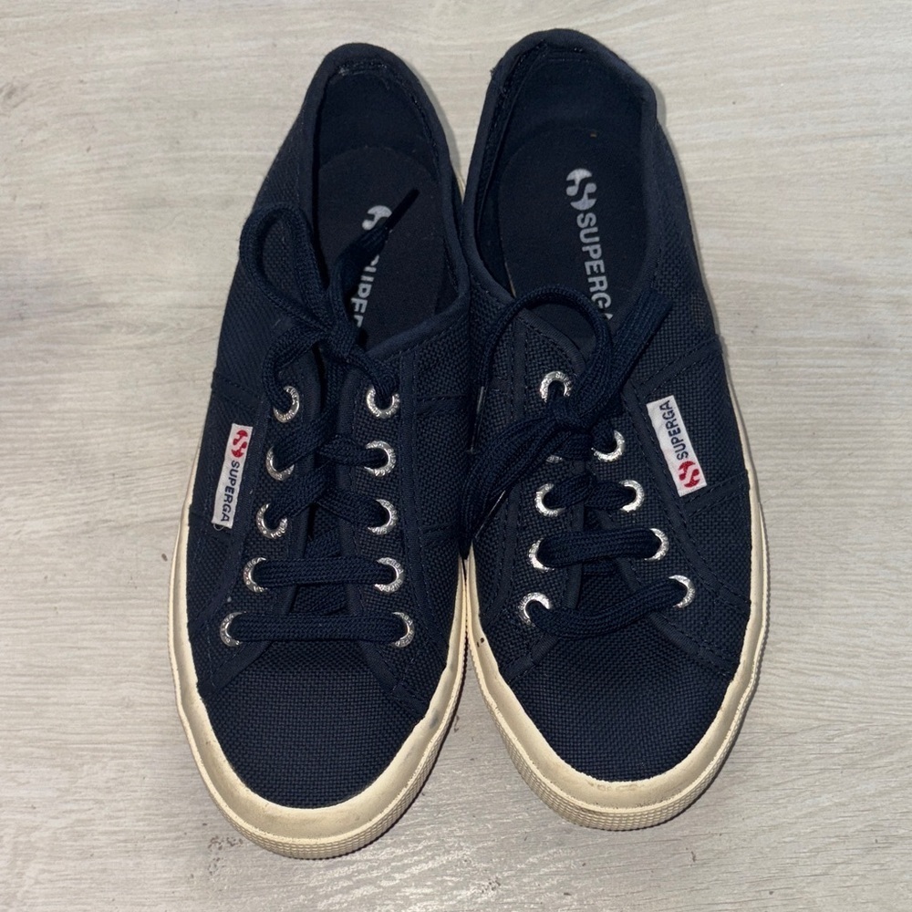 Superga Dark Blue Canvas Sneakers Size 6